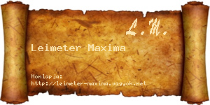Leimeter Maxima névjegykártya